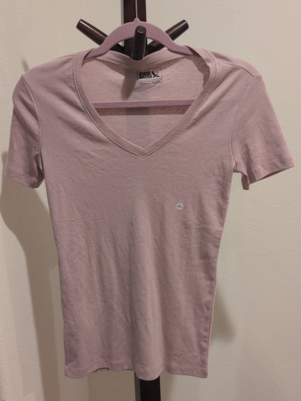 Eddie Bauer Cotton Blend Light Plum Short Sleeve T-shirt, Size S - NEW